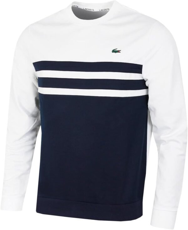 Lacoste 2024 Men's Classic Fit Striped Chest Durable Sweater