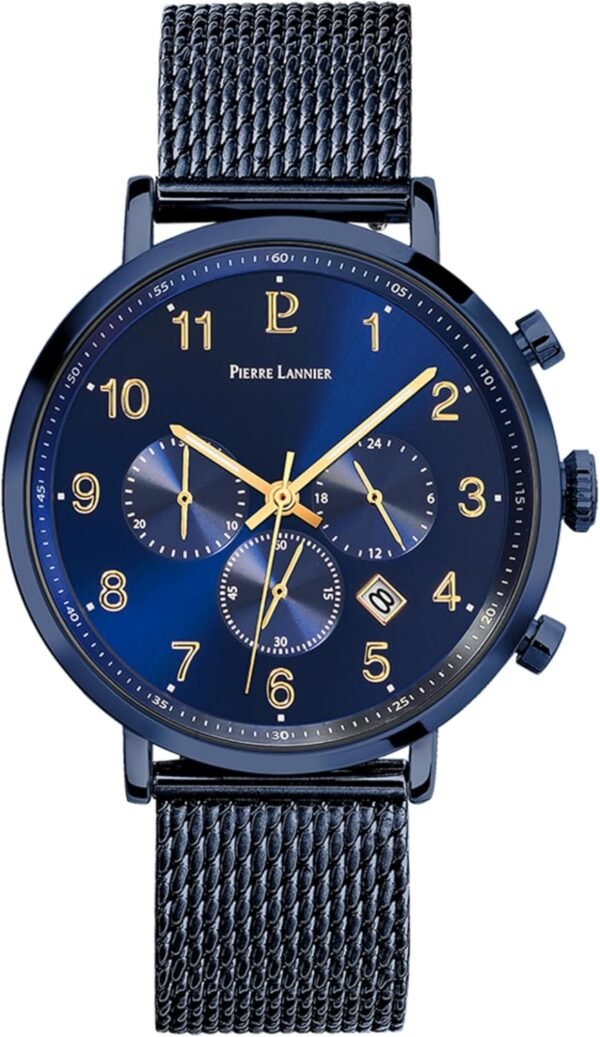 Pierre Lannier Baron Men's Watch Black Dial Milanese Steel Bracelet