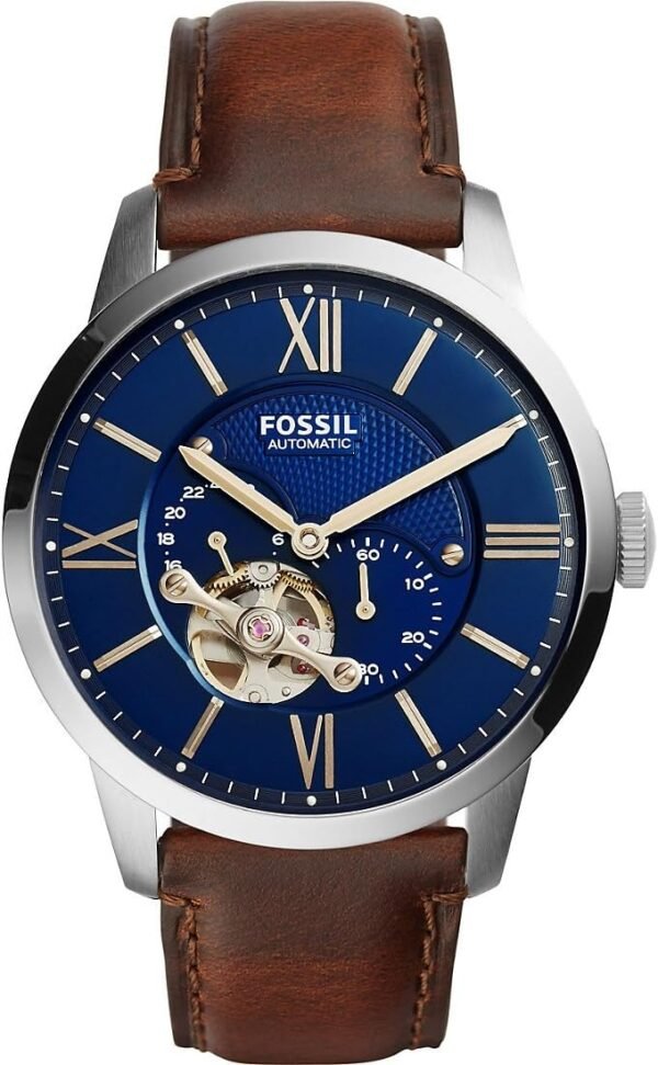 Fossil Townsman Watch pour Homme, Mouvement mécanique Automatique avec Bracelet en Acier Inoxydable ou en Cuir